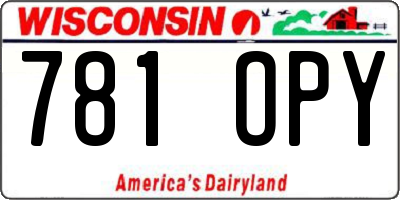 WI license plate 781OPY