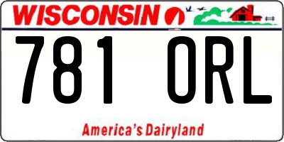 WI license plate 781ORL