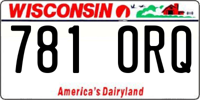 WI license plate 781ORQ