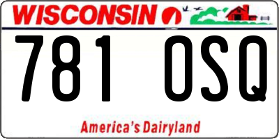 WI license plate 781OSQ