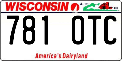 WI license plate 781OTC