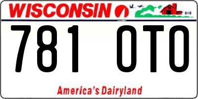 WI license plate 781OTO