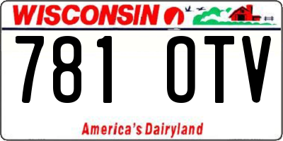 WI license plate 781OTV