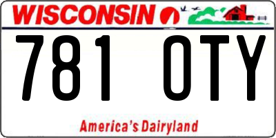 WI license plate 781OTY
