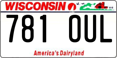 WI license plate 781OUL