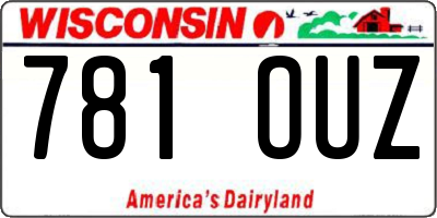 WI license plate 781OUZ