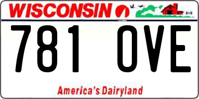 WI license plate 781OVE