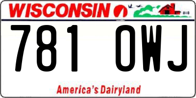 WI license plate 781OWJ