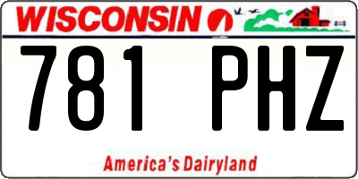 WI license plate 781PHZ