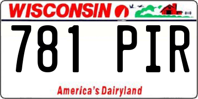 WI license plate 781PIR