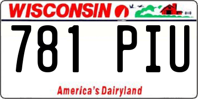 WI license plate 781PIU