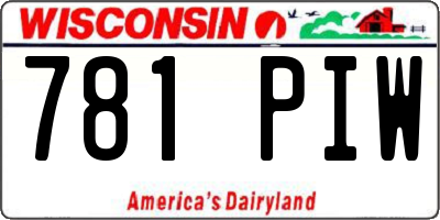 WI license plate 781PIW