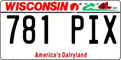 WI license plate 781PIX
