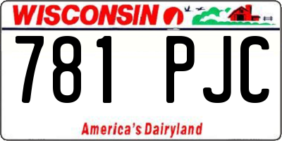 WI license plate 781PJC