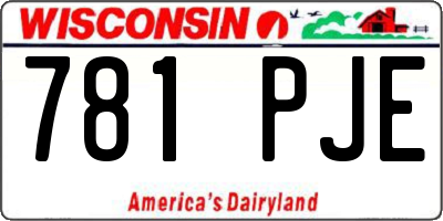 WI license plate 781PJE