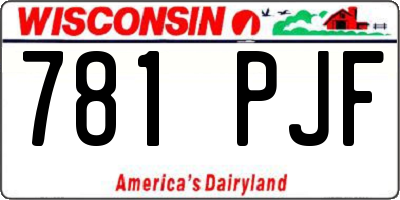 WI license plate 781PJF