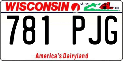WI license plate 781PJG