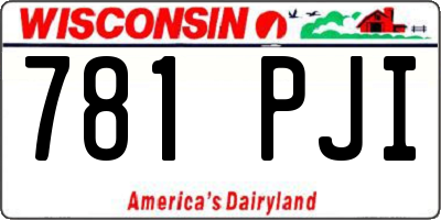 WI license plate 781PJI