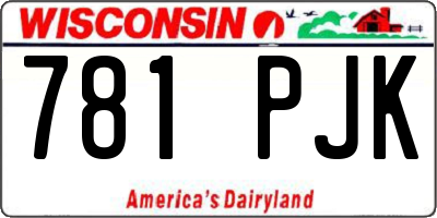 WI license plate 781PJK