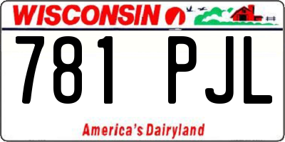 WI license plate 781PJL