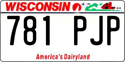 WI license plate 781PJP