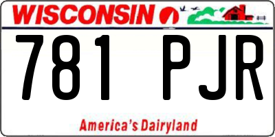 WI license plate 781PJR