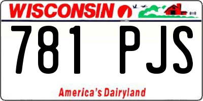 WI license plate 781PJS