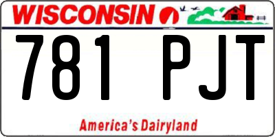 WI license plate 781PJT