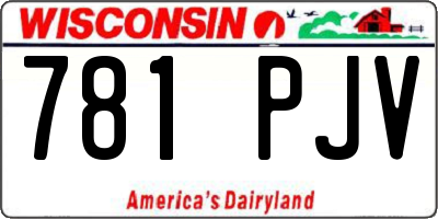 WI license plate 781PJV