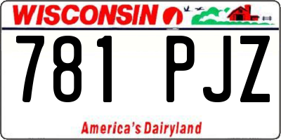 WI license plate 781PJZ