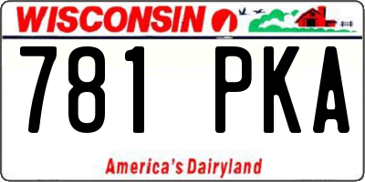 WI license plate 781PKA