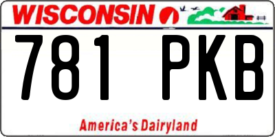 WI license plate 781PKB