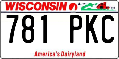 WI license plate 781PKC