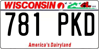 WI license plate 781PKD