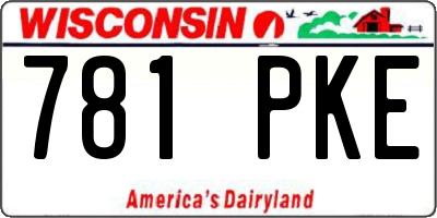 WI license plate 781PKE