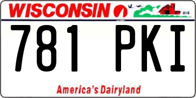 WI license plate 781PKI