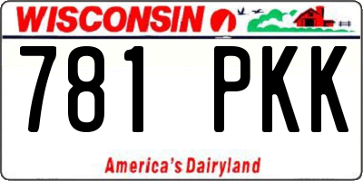 WI license plate 781PKK