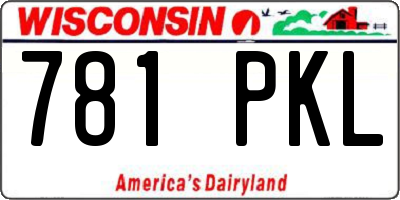 WI license plate 781PKL