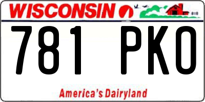 WI license plate 781PKO