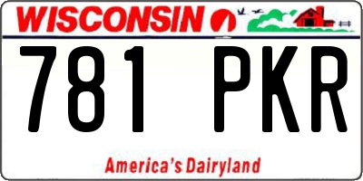 WI license plate 781PKR