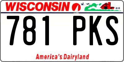 WI license plate 781PKS