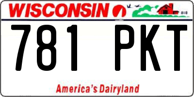 WI license plate 781PKT