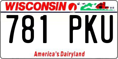 WI license plate 781PKU