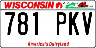 WI license plate 781PKV
