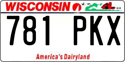 WI license plate 781PKX
