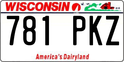 WI license plate 781PKZ