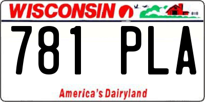WI license plate 781PLA
