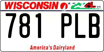 WI license plate 781PLB