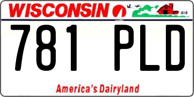 WI license plate 781PLD