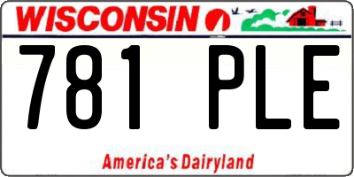 WI license plate 781PLE